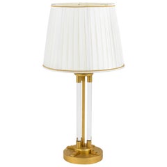 Vintage Lamp in Lucite and Gilt Bronze, 1940s