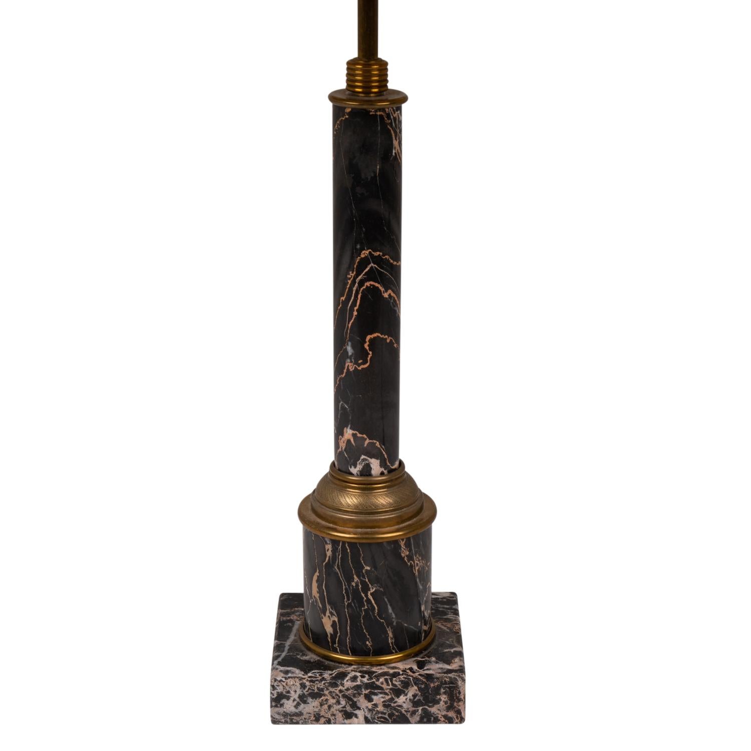 French Lamp in Marble Style Empire, circa 1950 For Sale