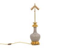 Lamp in Porcelain Celadon Cracked and Gilt Bronze, circa 1880