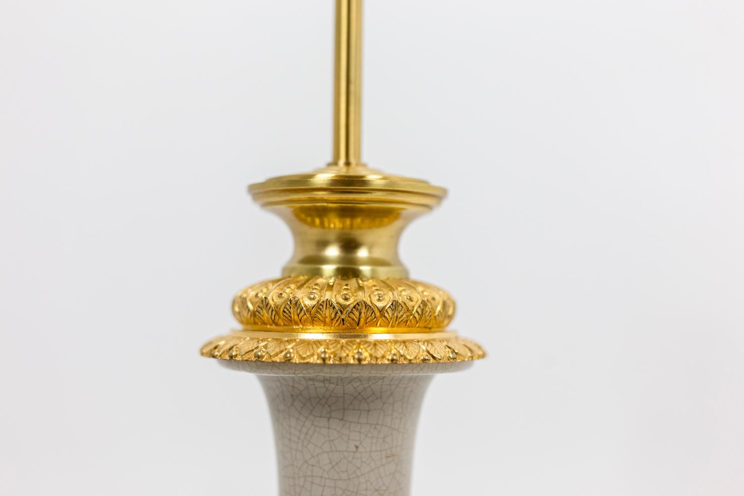 Lamp in Porcelain Celadon Cracked and Gilt Bronze, circa 1880 For Sale 1