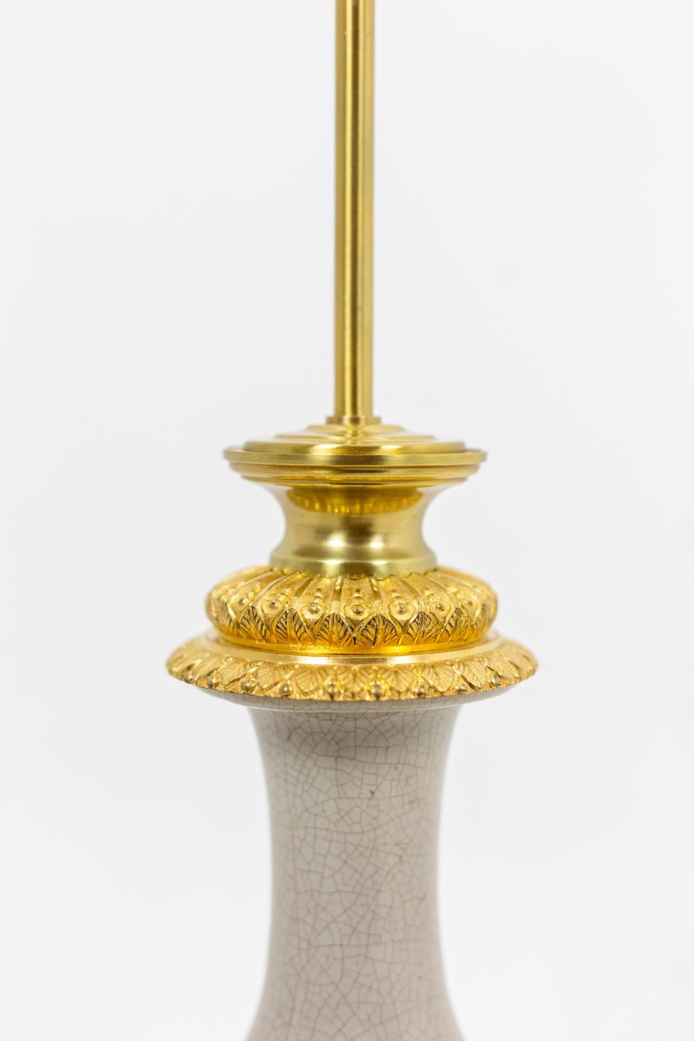 Lamp in Porcelain Celadon Cracked and Gilt Bronze, circa 1880 For Sale 2