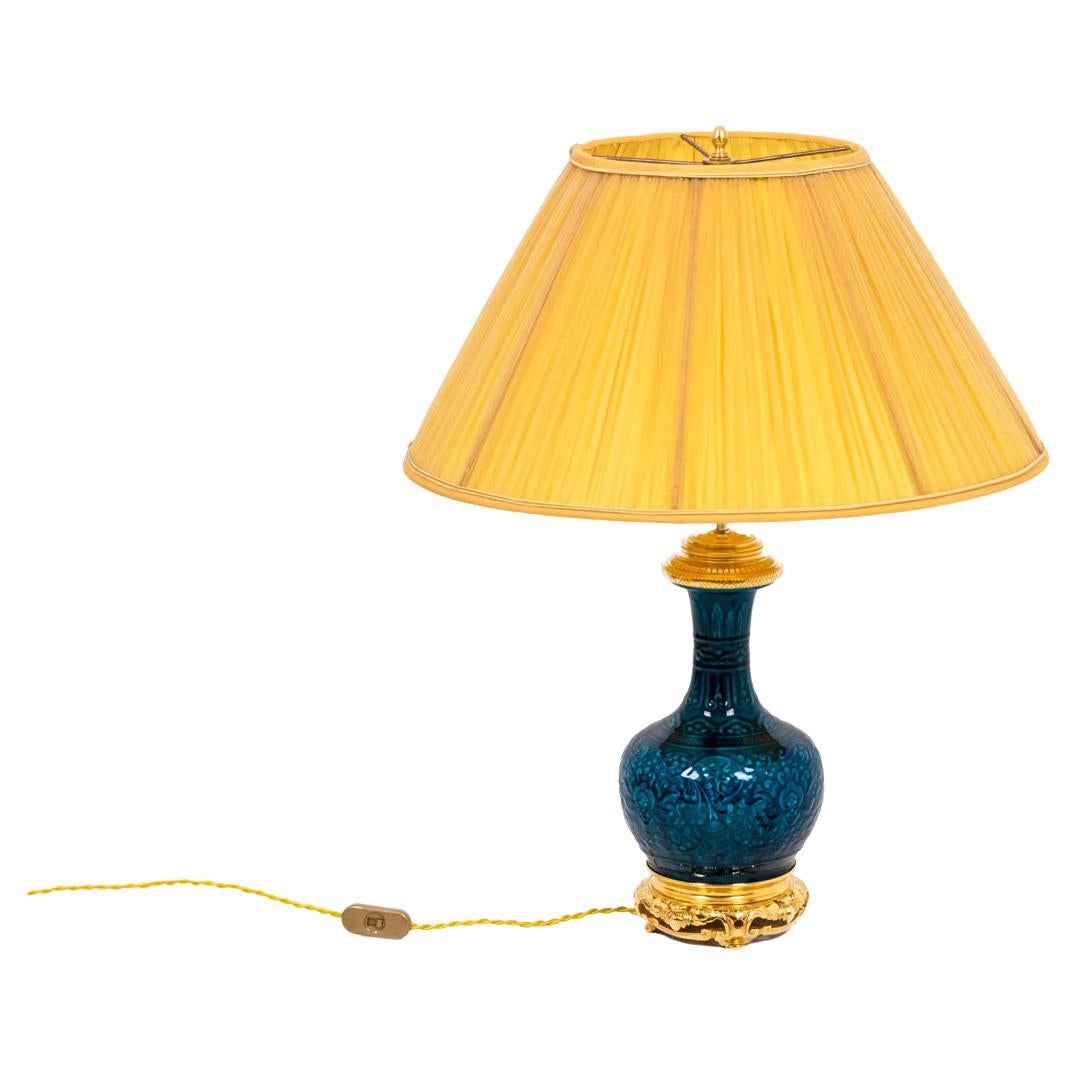Lampe aus Porzellan von Svres, um 1880