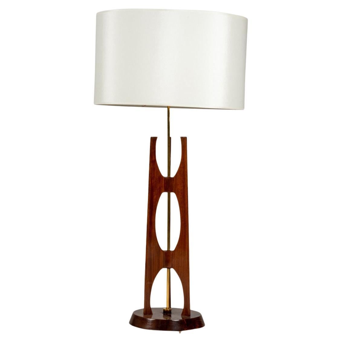 Lamp in teak and brass, 1960s