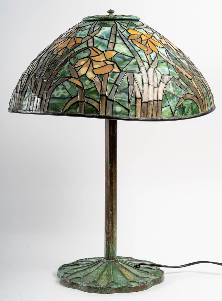 Bronze Lamp in the Tiffany taste, 20th century For Sale
