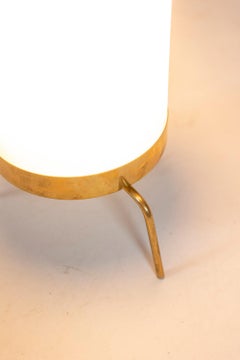 Lampe en opaline blanche et laiton doré, 1970