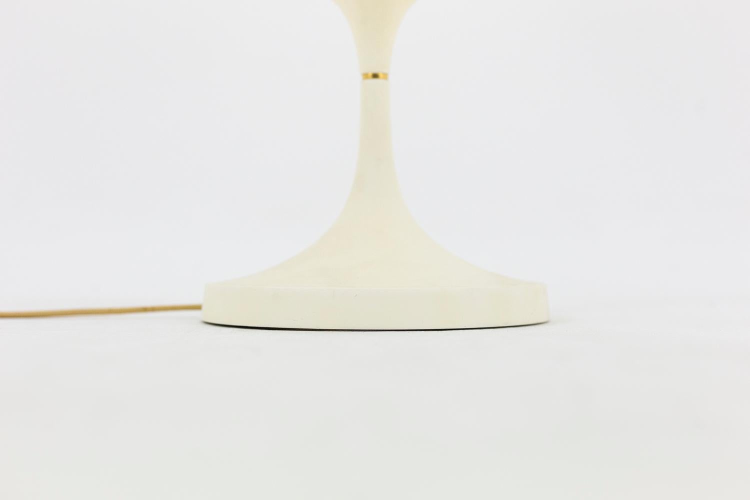 Late 20th Century Lamp in White Resin and Gilt Brass, 1970s For Sale