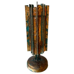 Lamp Iron Glass Gold Leaf by Biancardi Arte, Italy, 1970s