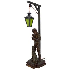 Lampada "La Bonne Soupe" di Victor Rousseau, Art Nouveau, circa 1900