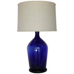 Lamp Made from Antique Blue Bottle