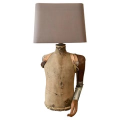 Lamp Made from Antique Mannequin with Prosthetic Arm