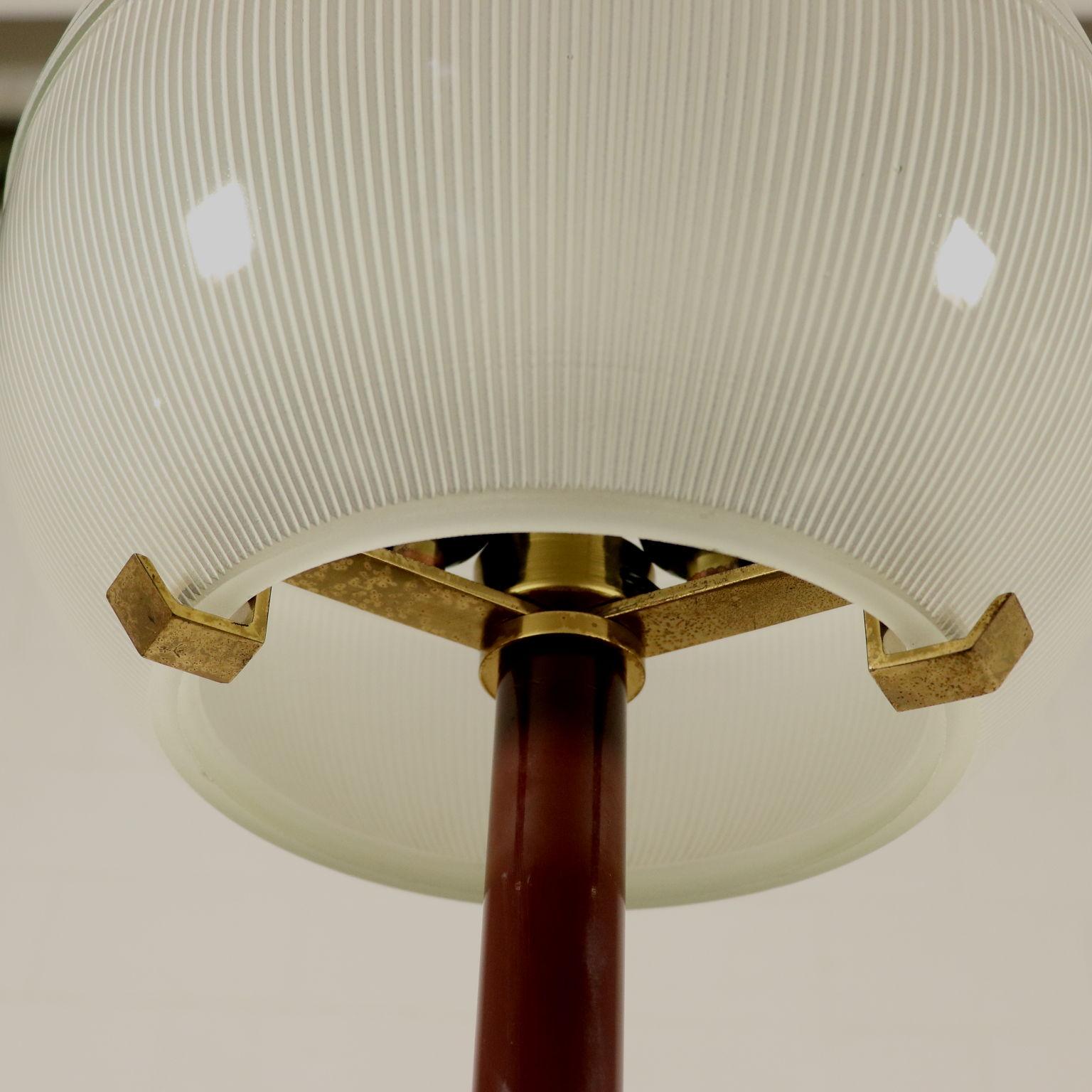 20th Century Lamp Marble Metallic Enamelled Brass Glass 1950s-1960s I. Gardella