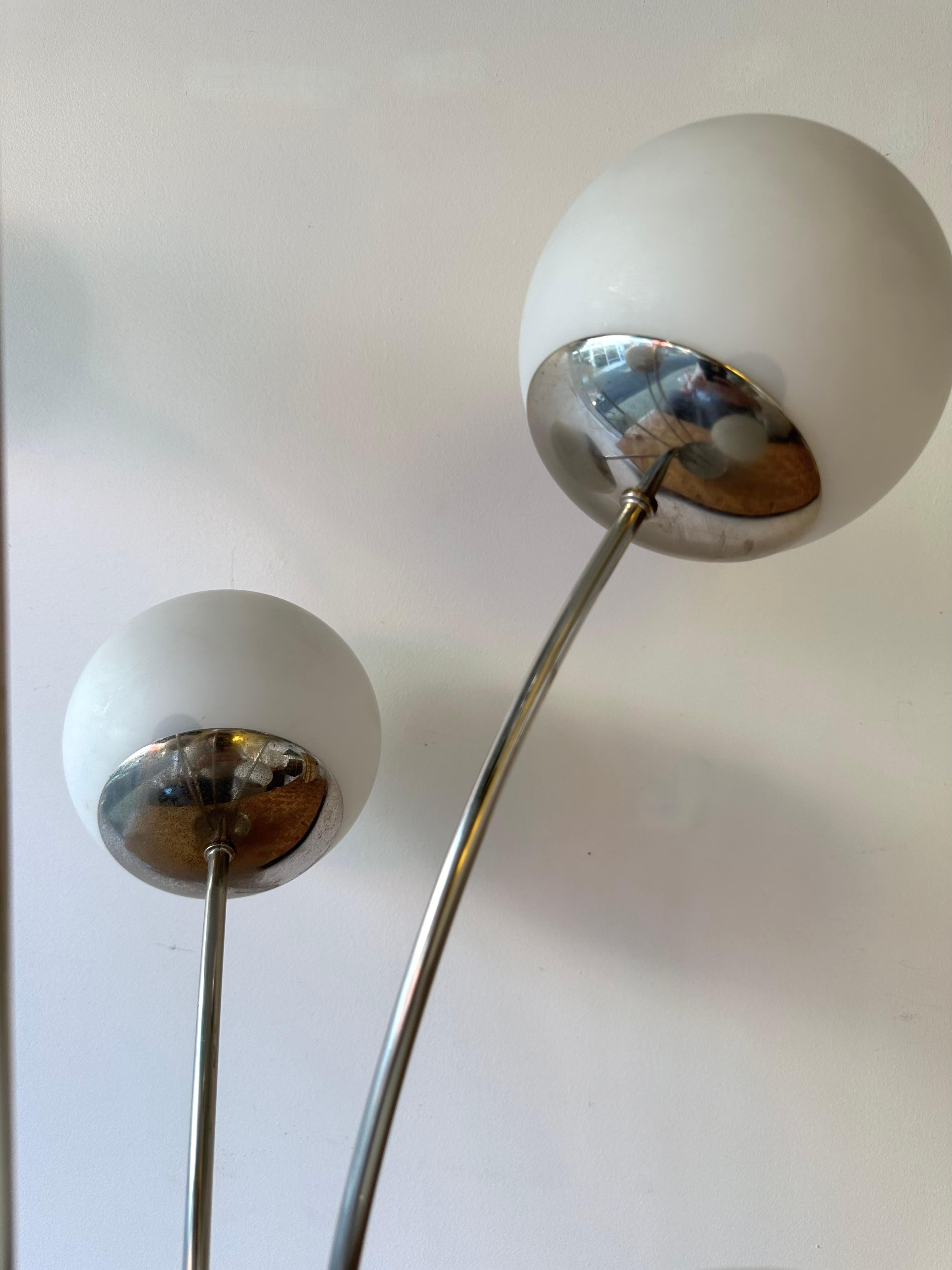 Lamp Metal and Opaline Glass by Pia Guidetti Crippa for Lumi, Italy, 1970s For Sale 6