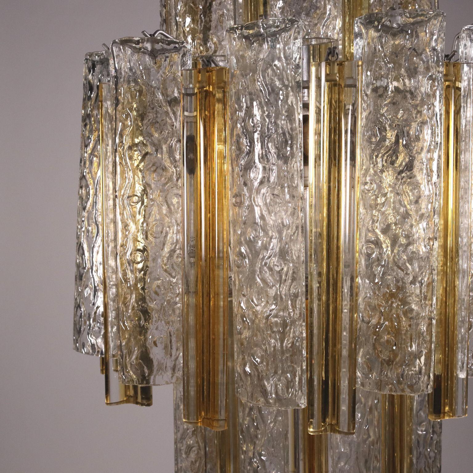 20th Century Lamp Metal Blown Glass 1960s 1970s