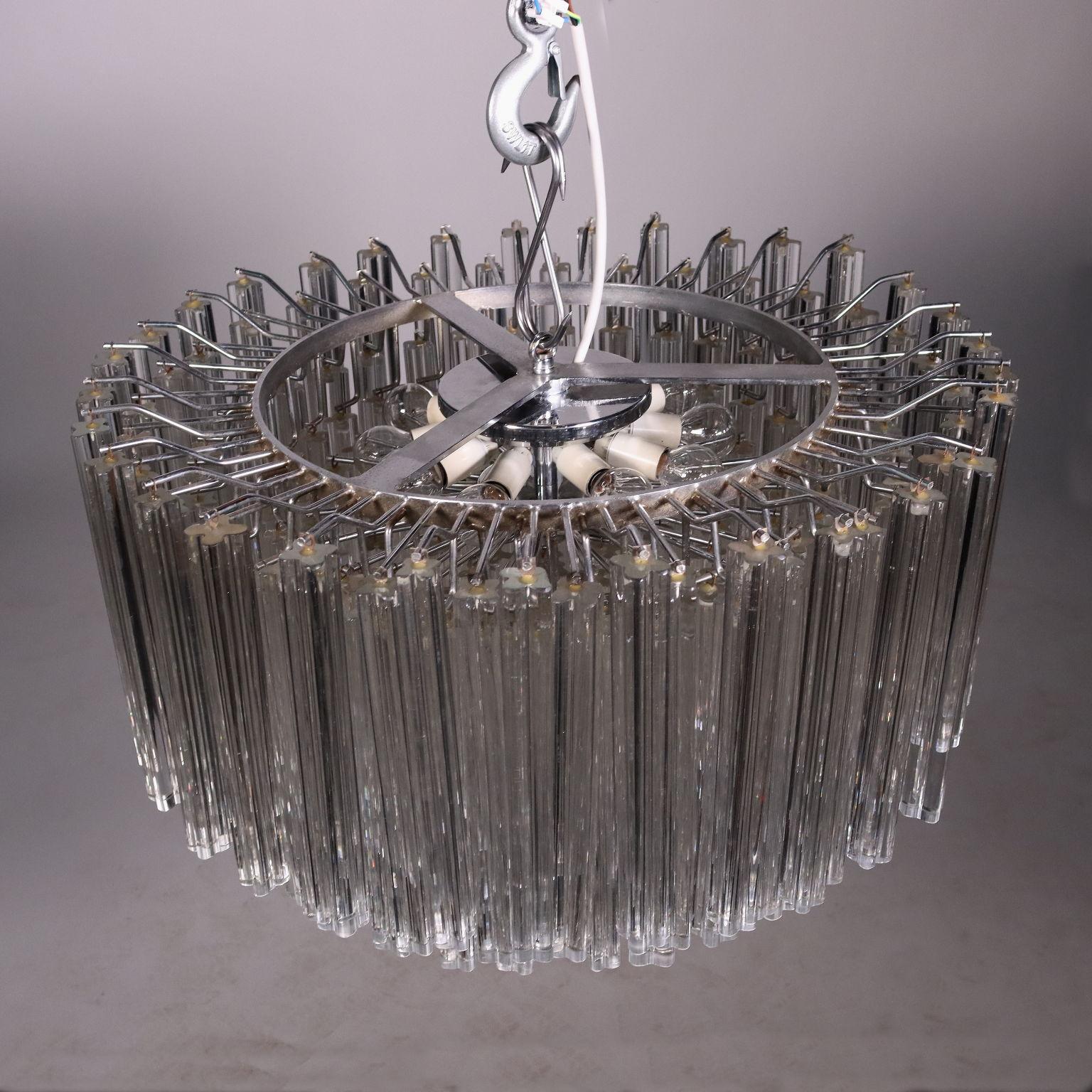 Italian Lamp Metal Glass, 1960s-1970s