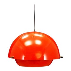Vintage Lamp Midcentury Scandinavian Design Red Plastic