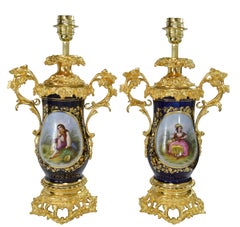 Lamp Midnight Blue Porcelain and Gilt Bronze Napoléon III