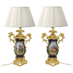 Lamp Midnight Blue Porcelain and Gilt Bronze Napoléon III