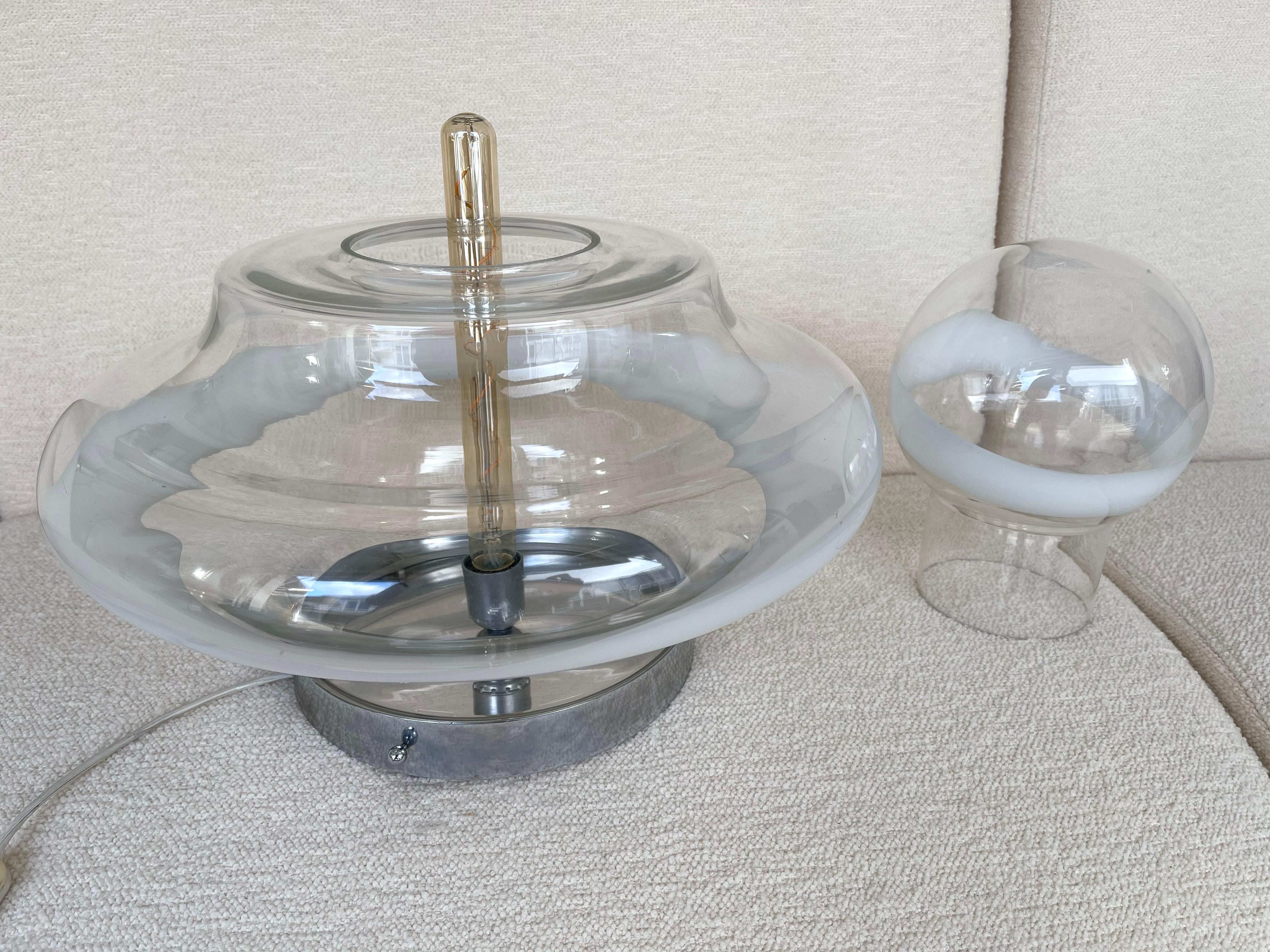 Lamp Murano Glass and Metal by Mazzega, Italy, 1970s In Good Condition For Sale In SAINT-OUEN, FR