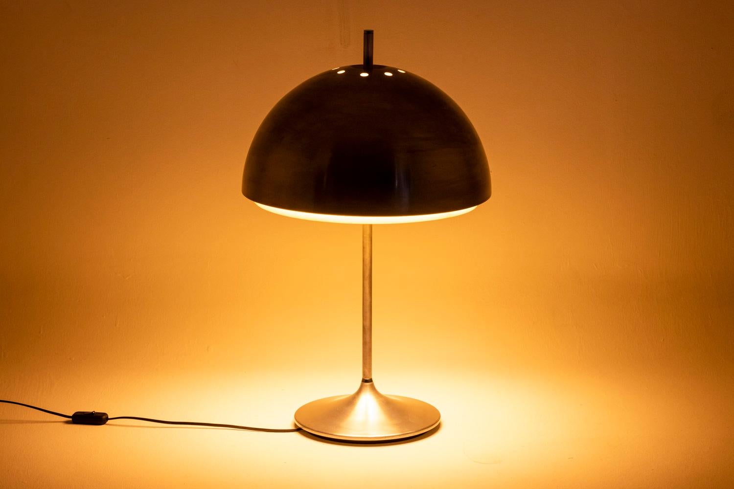 German Lamp Mushromm in Brushed Steel, 1970s