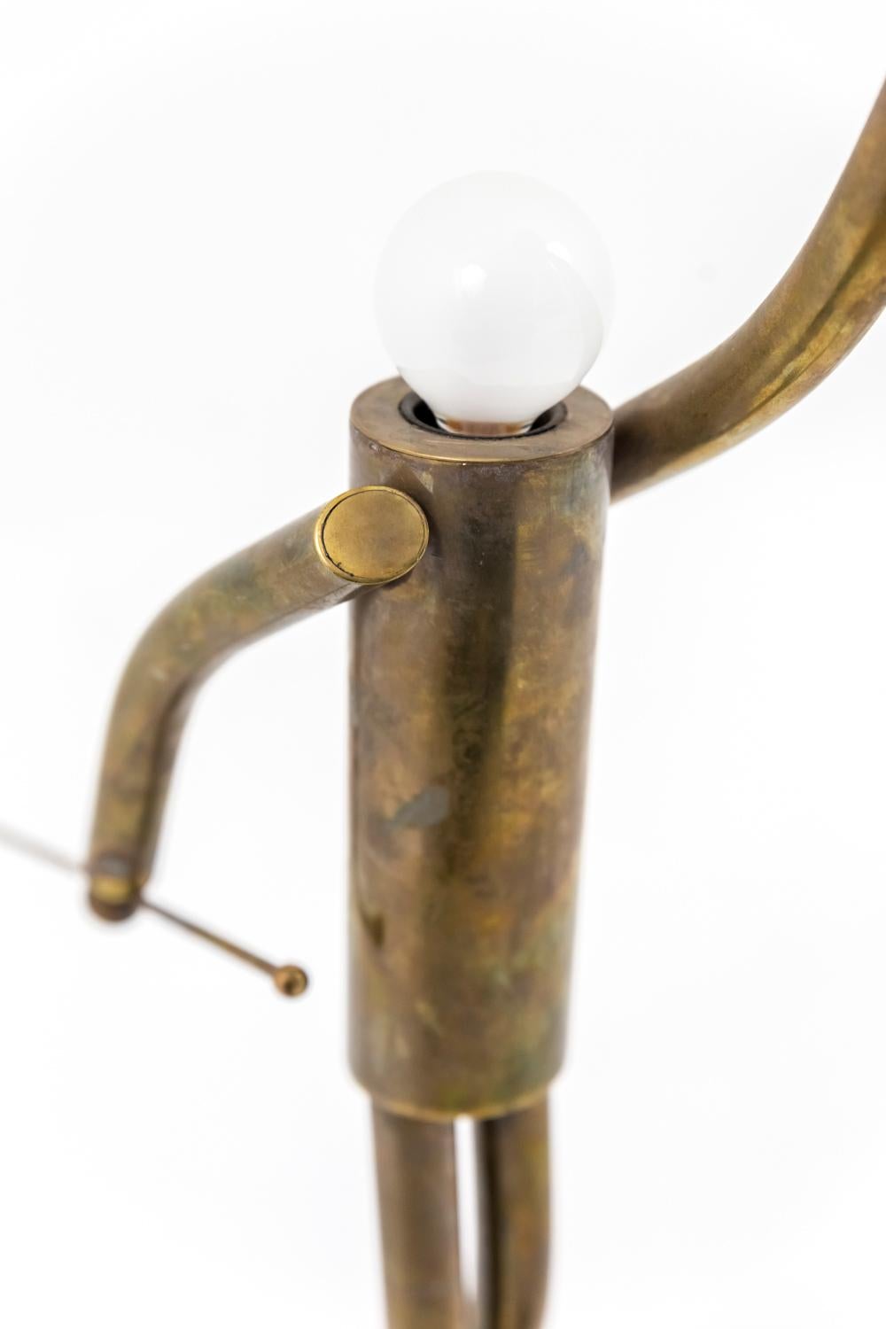 Lamp Music-Hall Dancer in Patinated Brass, 1930s For Sale 3