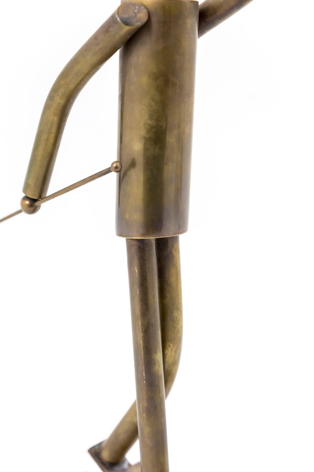 Lamp Music-Hall Dancer in Patinated Brass, 1930s In Good Condition For Sale In Saint-Ouen, FR