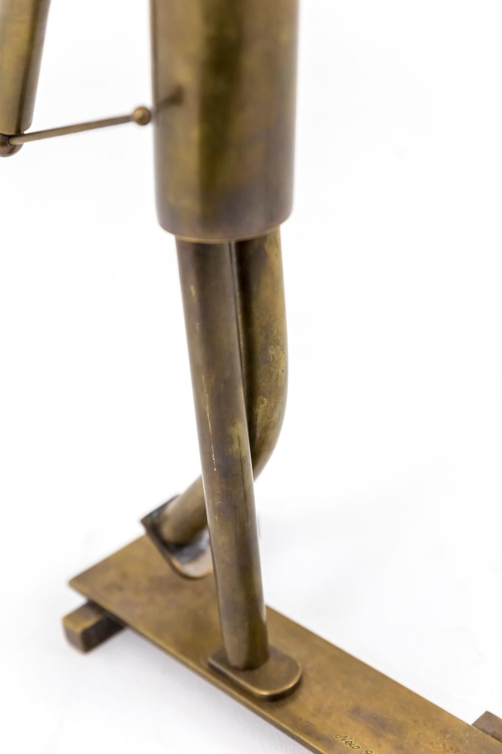 Mid-20th Century Lamp Music-Hall Dancer in Patinated Brass, 1930s For Sale