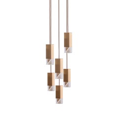 Lamp One 6-Light Chandelier in Brass by Formaminima