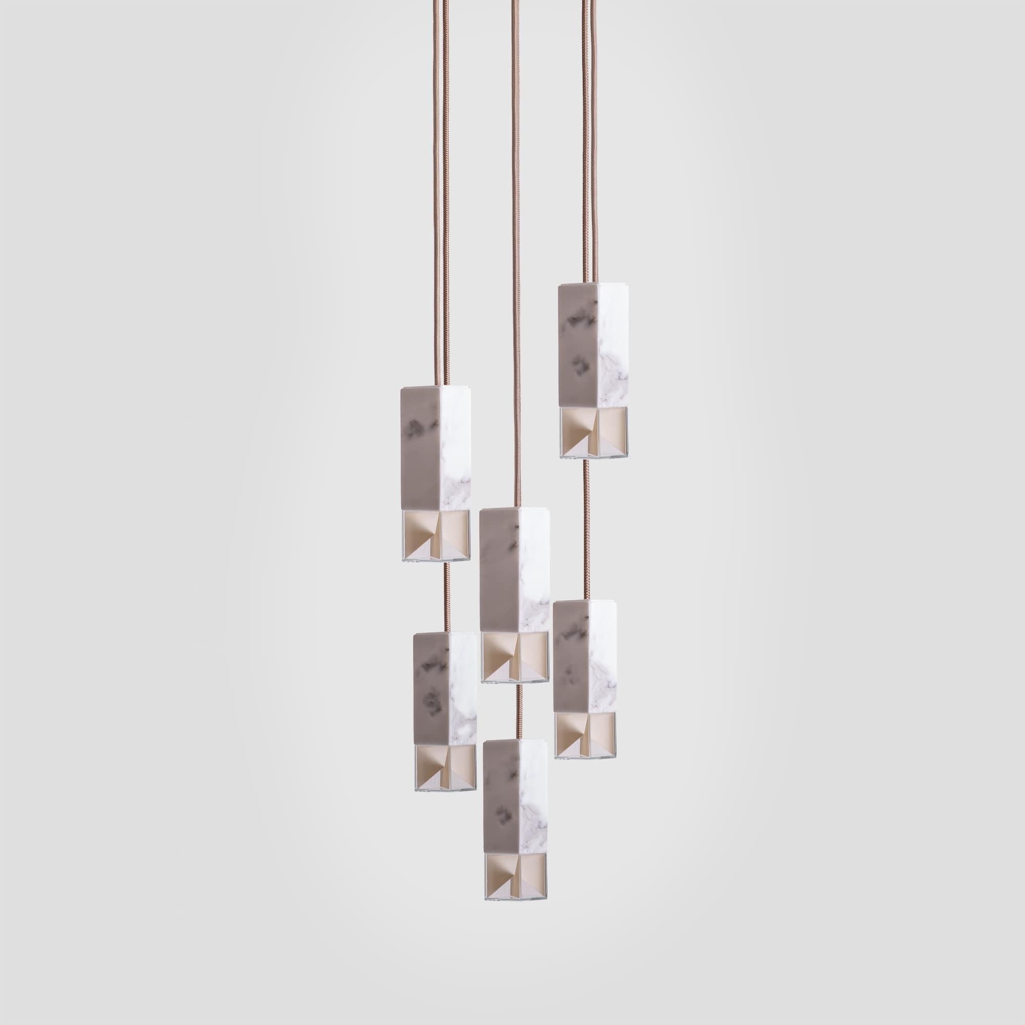 Modern Lamp One 6-Light Chandelier in Marble by Formaminima