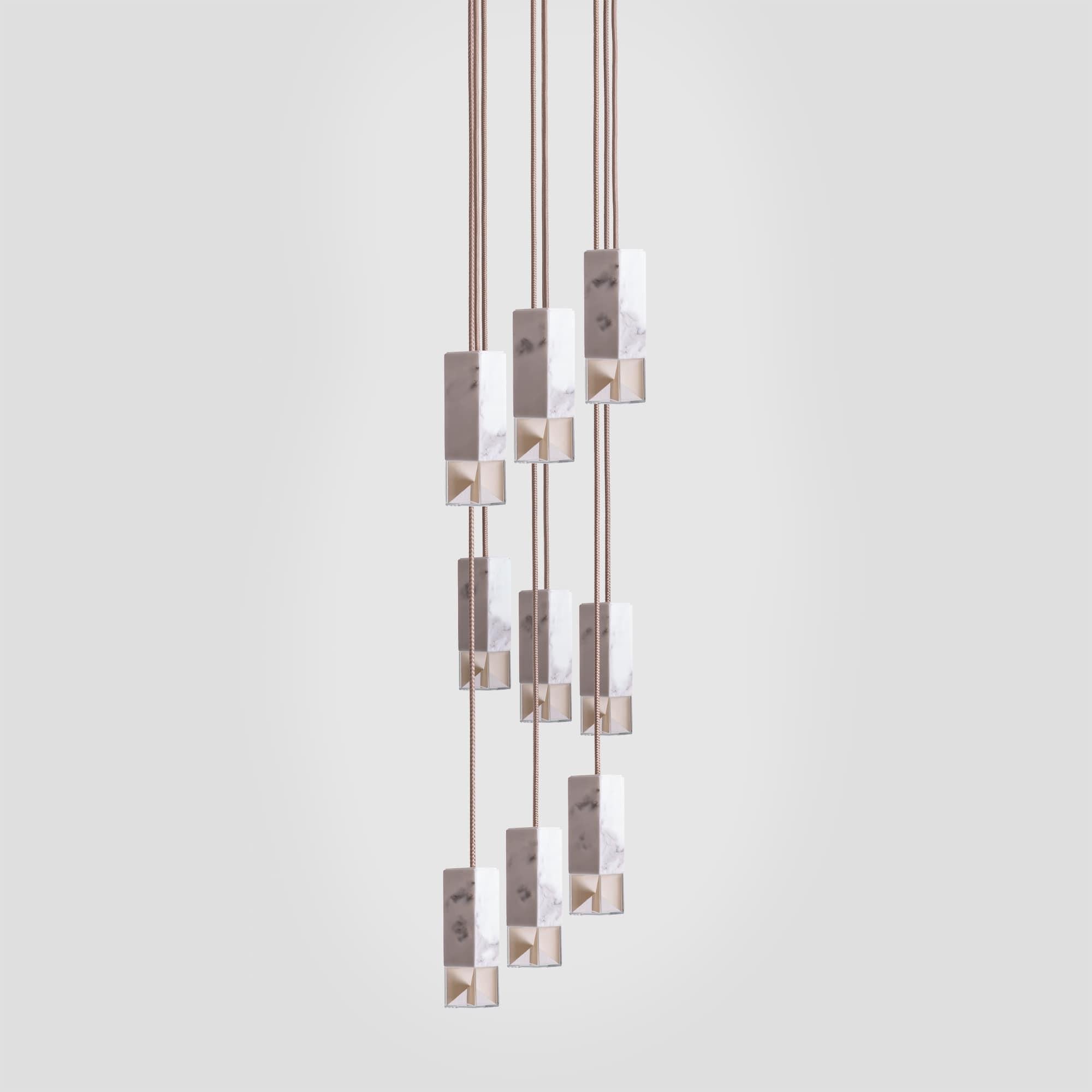 Modern Lamp One 9-Light Chandelier in Marble by Formaminima For Sale