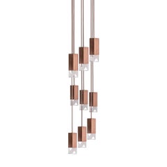 Lamp One 9-Light Chandelier in Walnut by Formaminima