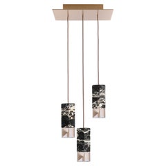 Lamp One Trio Chandelier Black Marble Edition by Formaminima