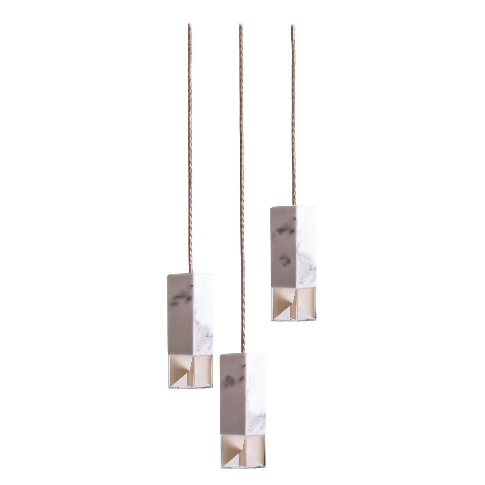 Lampe One Trio lustre en marbre par Formaminima