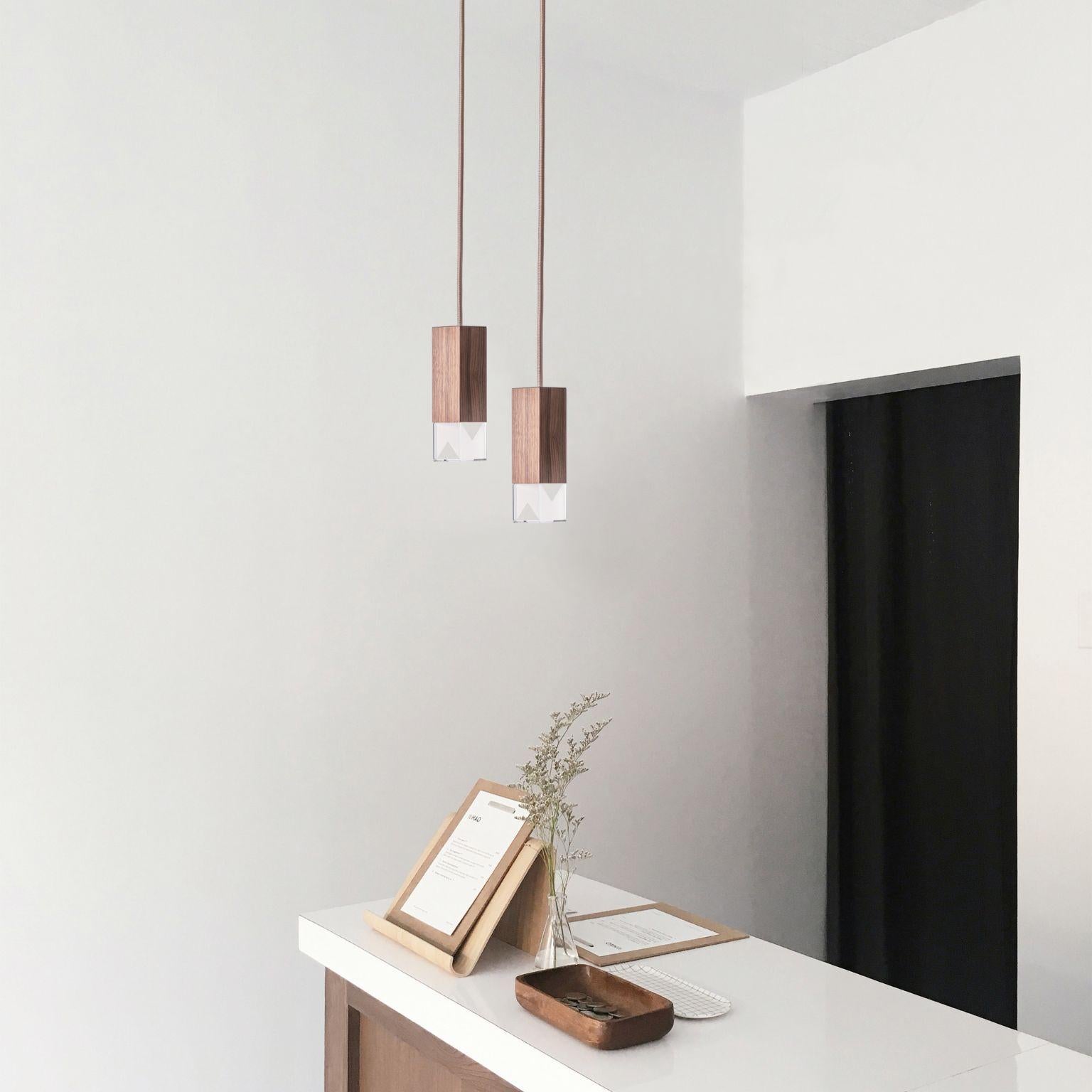 Other Lamp One Wood Duet Chandelier by Formaminima