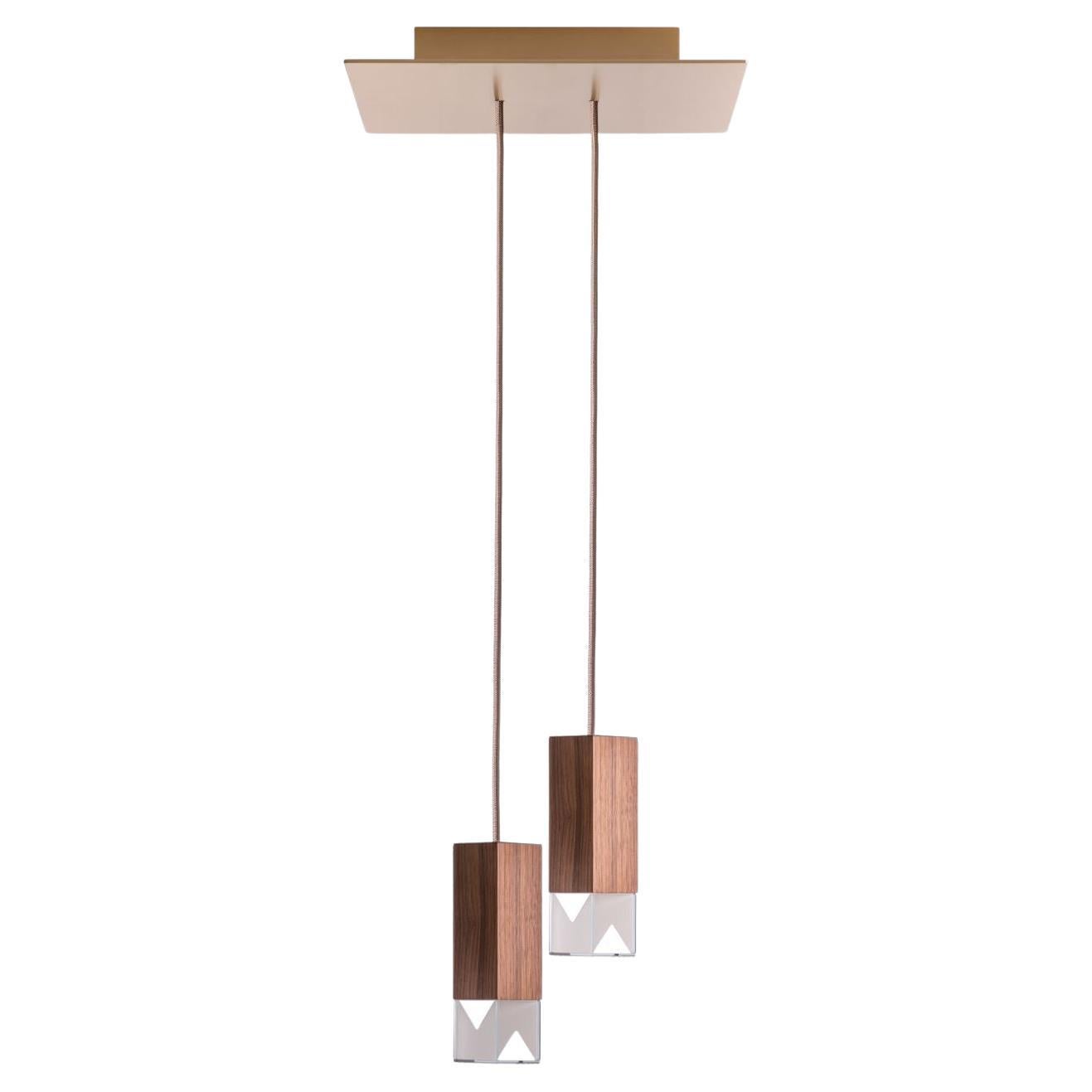Lamp One Wood Duet Chandelier by Formaminima