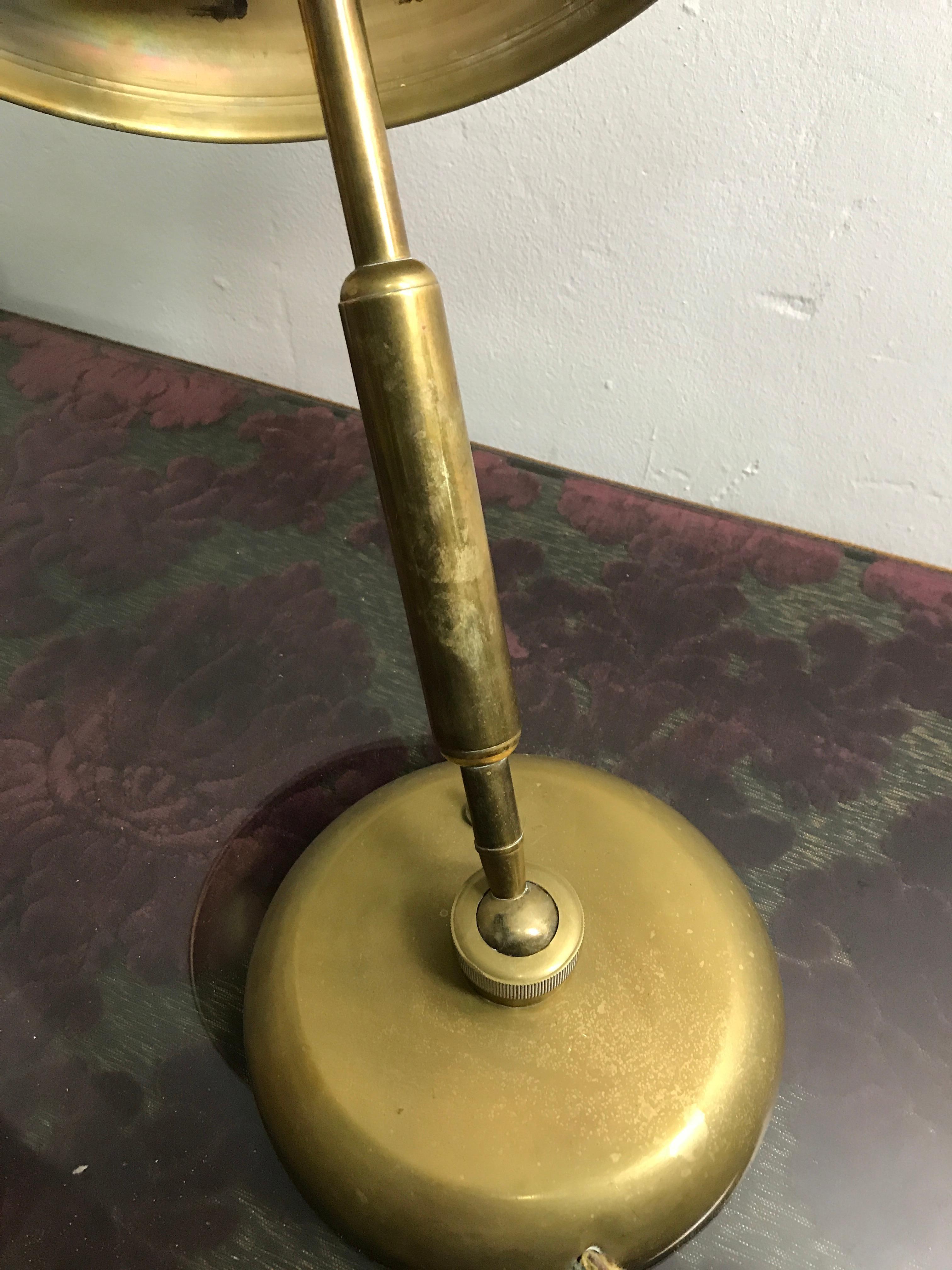Brass Lamp Oscar Torlasco Double Joint For Sale