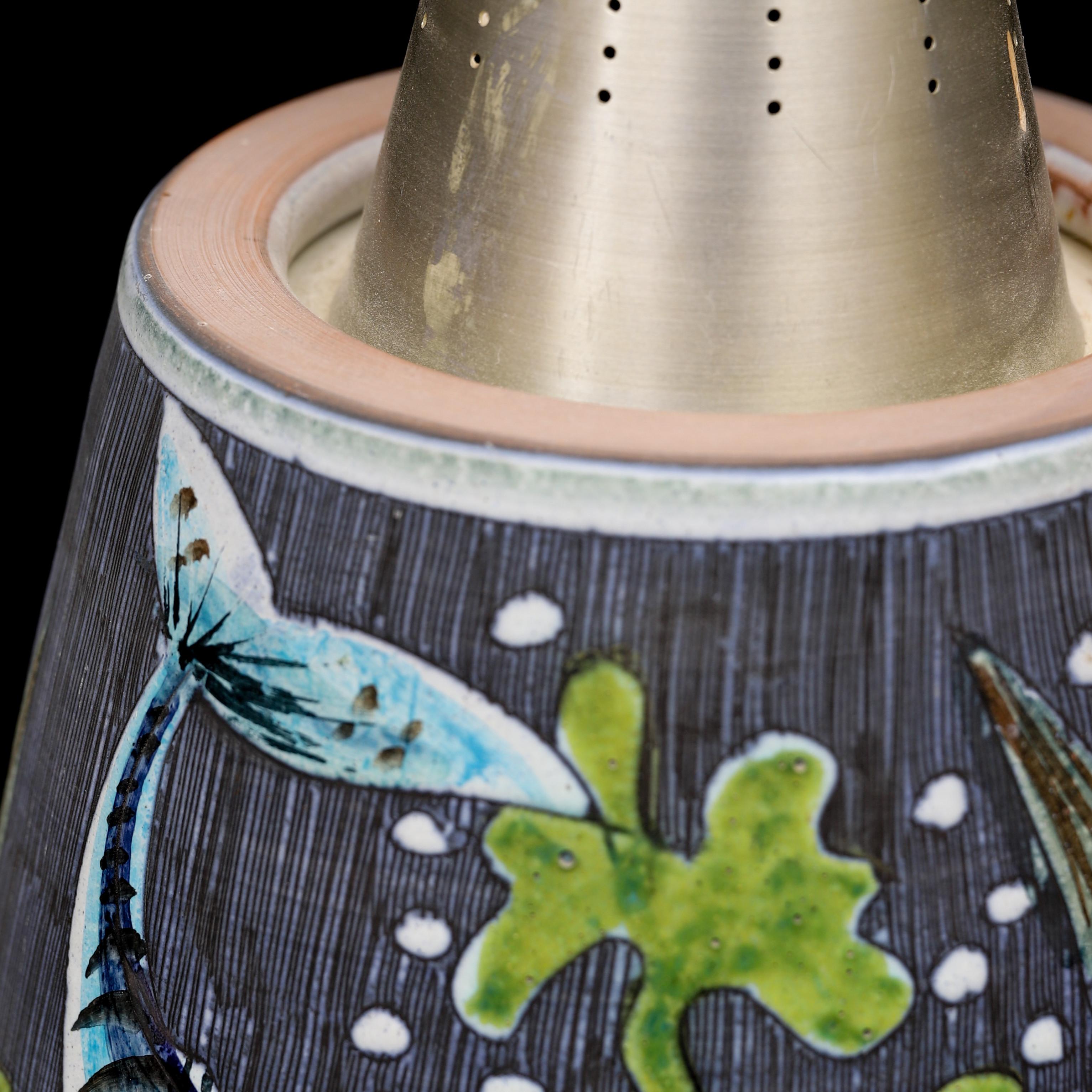 Mid-Century moderno Lampada a sospensione di Tilgmans Keramik Svezia 1960 in vendita