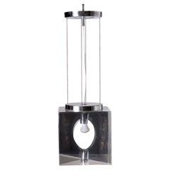 Lamp Plexiglas Chromed Metal Italy 1960s