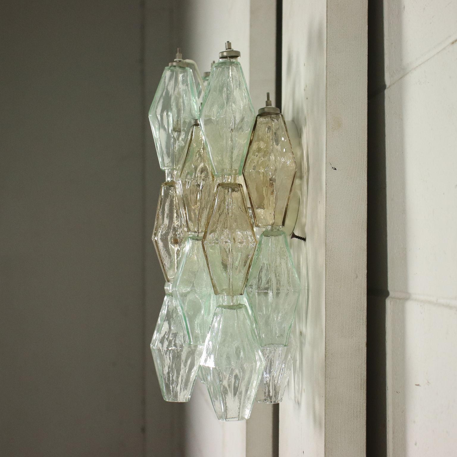 Italian Lamp Poliedri Carlo Scarpa Venini Blown Glass Metal Murano, Italy 70s