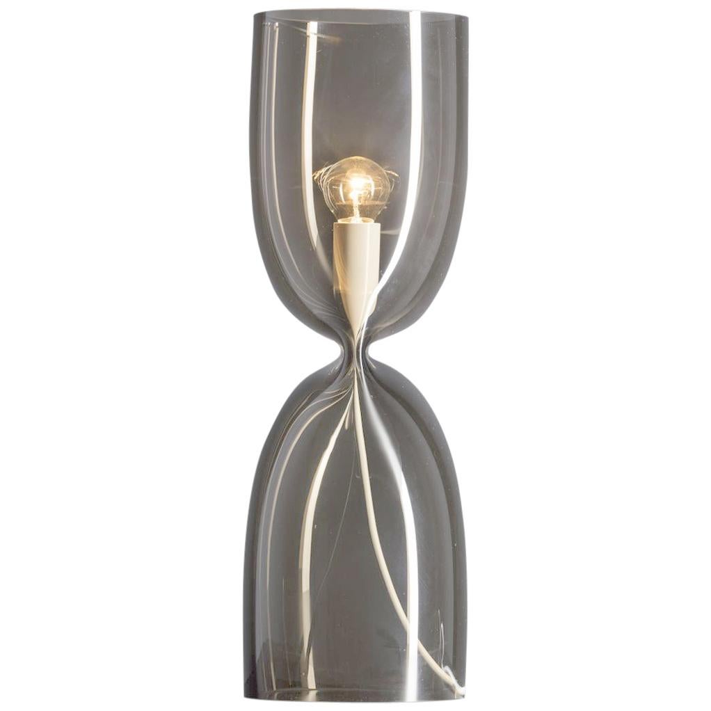 Lamp Pressed Smoked Glass Modern Japanese Design Table Floor by Lasvit, Short