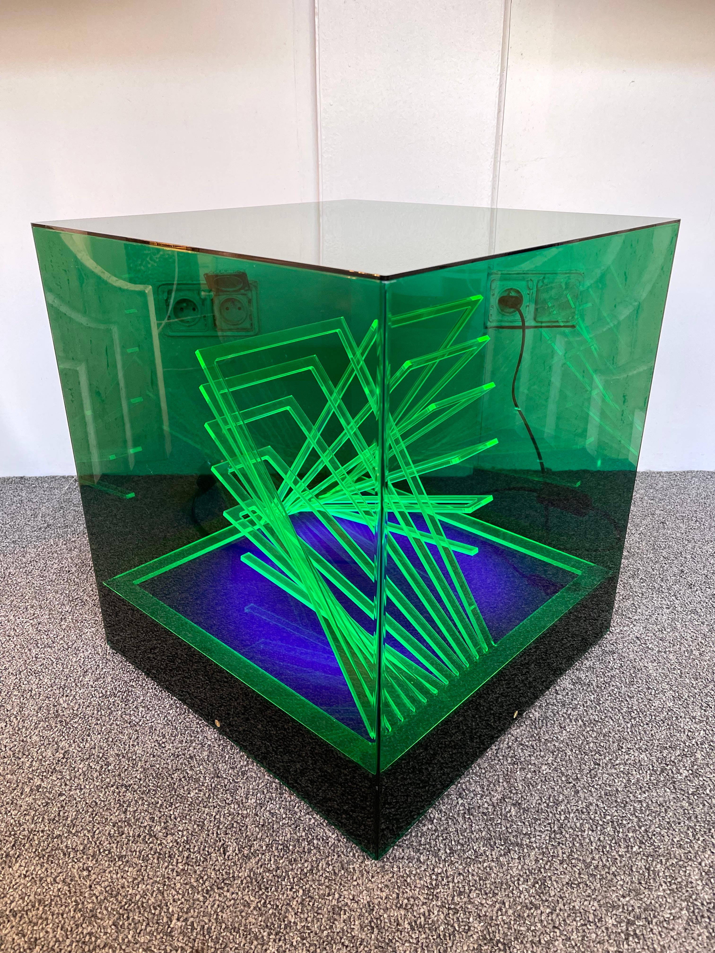 Lamp Sculpture Cinetic Cubo Di Teo Plexiglass by James Riviere, Italy, 1970s 3