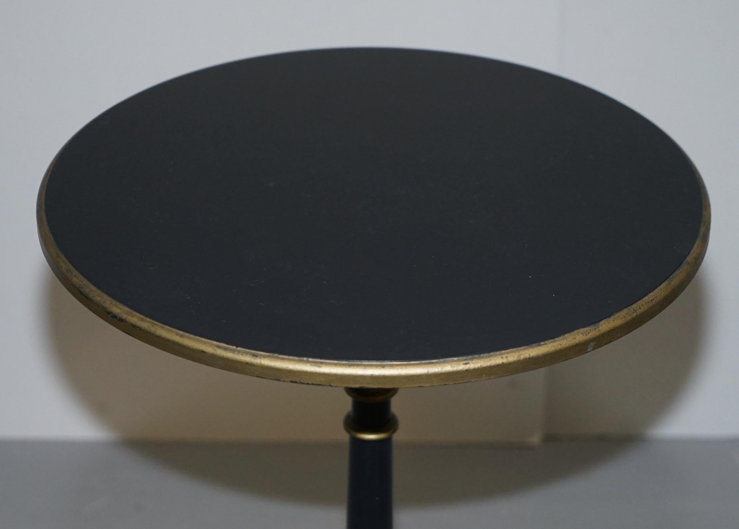 Art Deco Lamp Side End Table with Ebonised Black Frames and Gold Giltwood Detailing For Sale