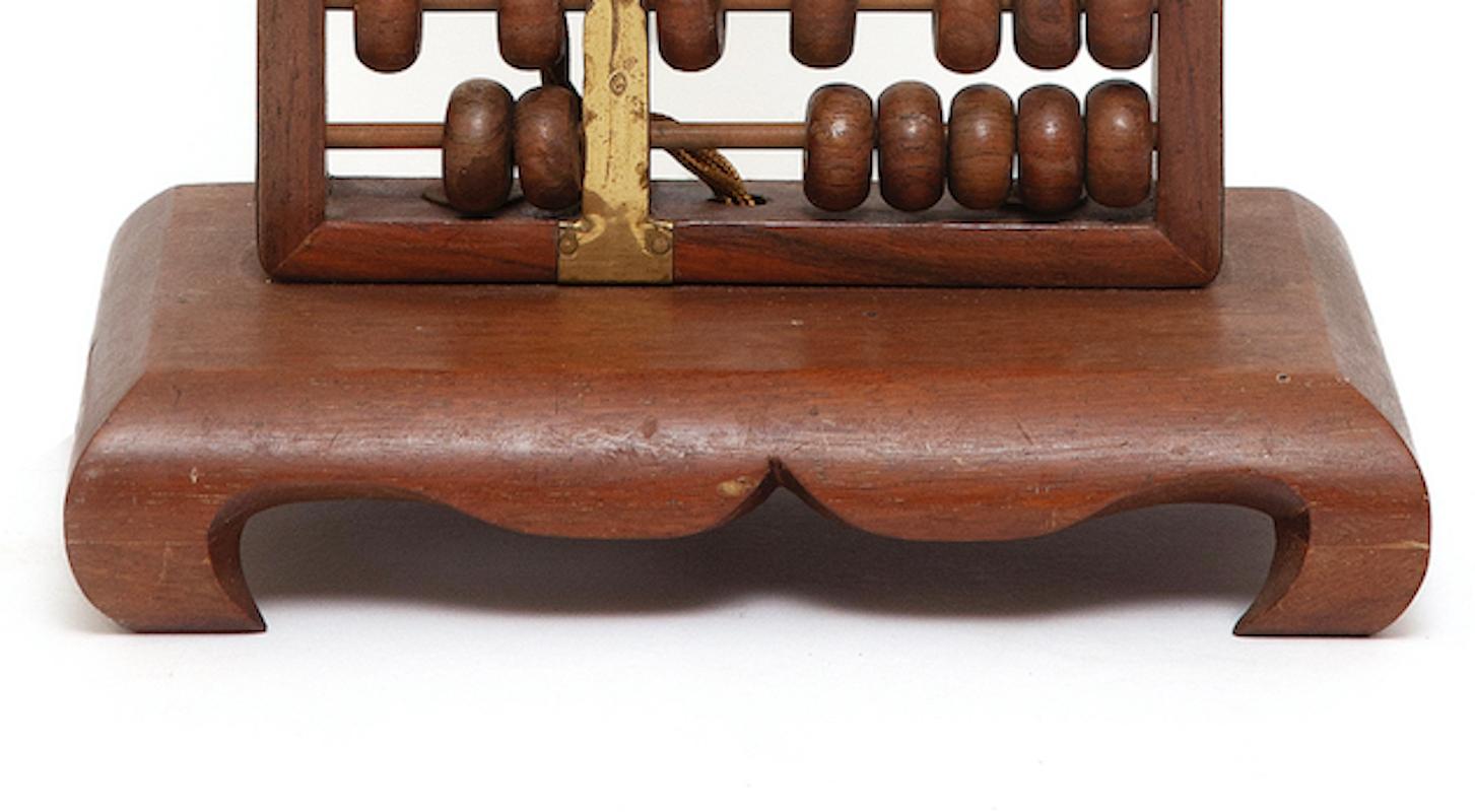 Chinese Export lamp table abacus suanpan chinese calculator 13 rods 2 heaven 5 earth beads  For Sale