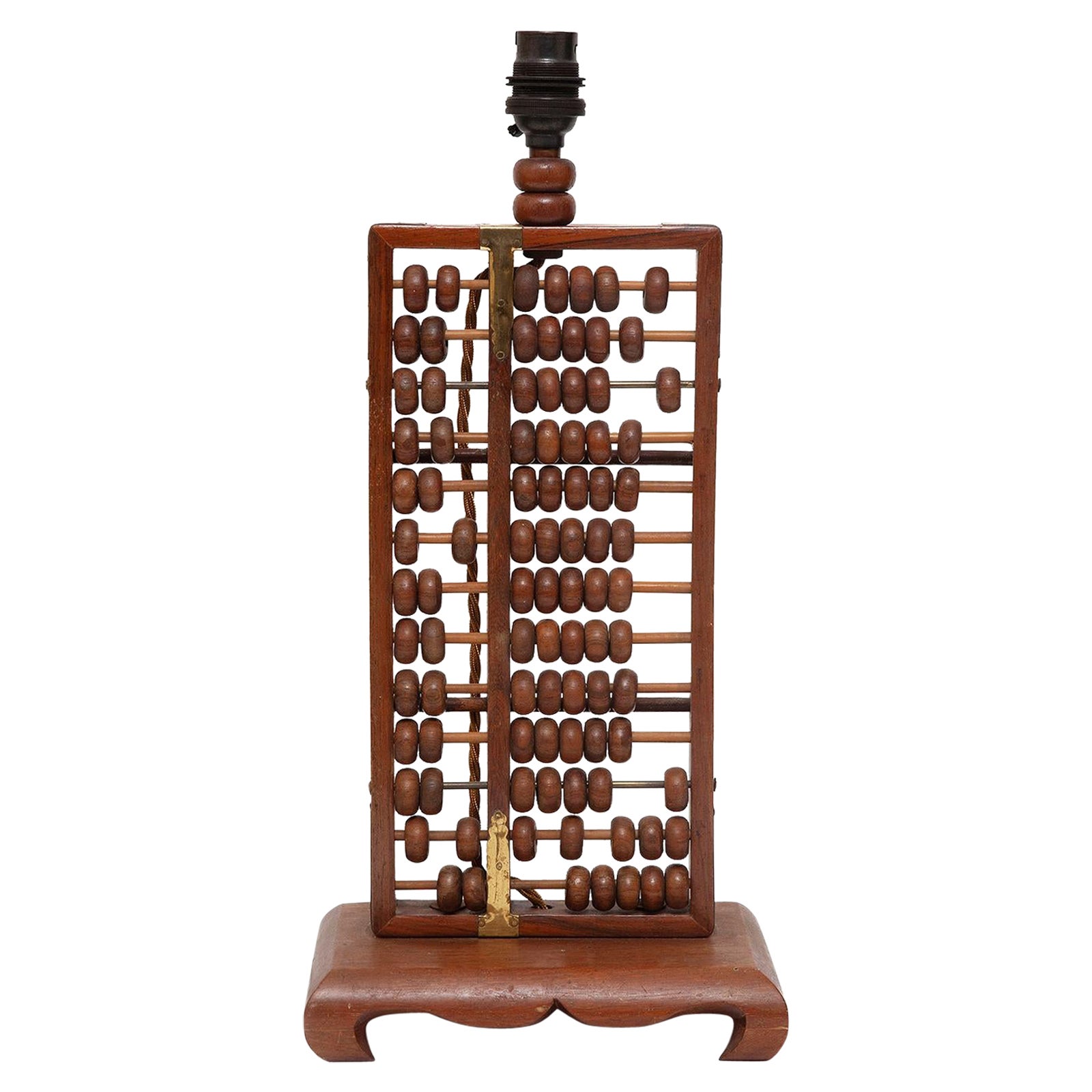 Lampe table abacus suanpan chinois calculator 13 tiges 2 cieux 5 perles de terre