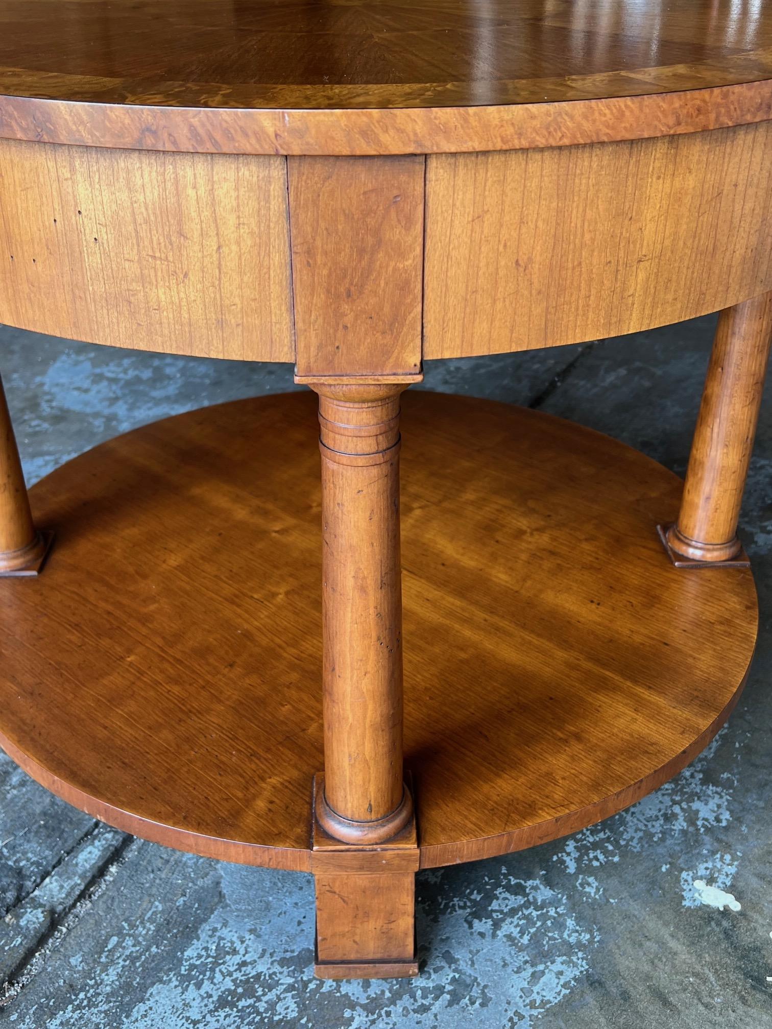 Lamp Table By Baker With Walnut Sunburst Top 1