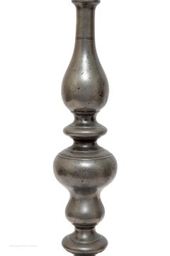 Lamp Table Candlestick Pewter 17th Century Baroque