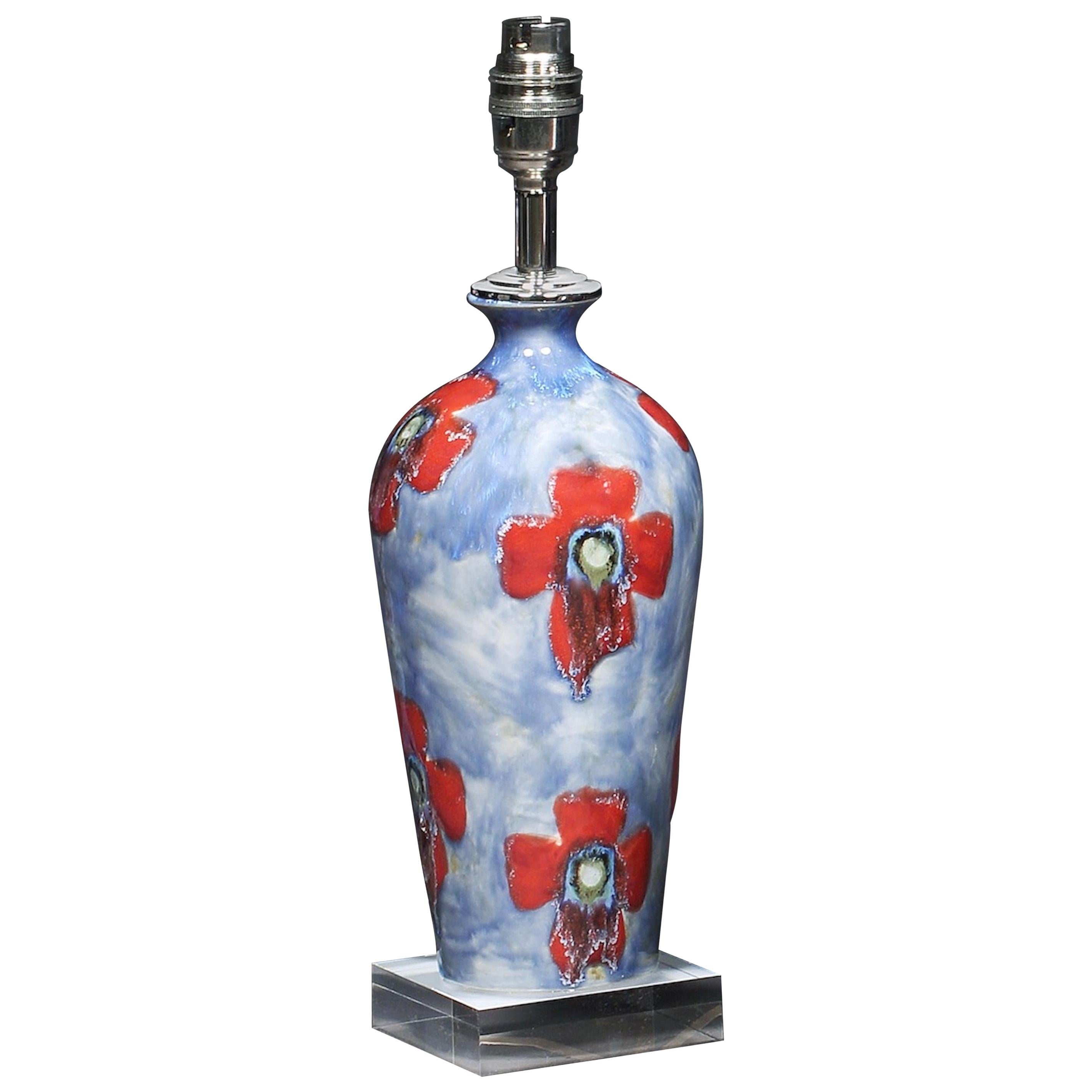 Lampe de bureau Cobridge Poppy and Ice Wildflower Vase Bleu Vert Rouge Blanc