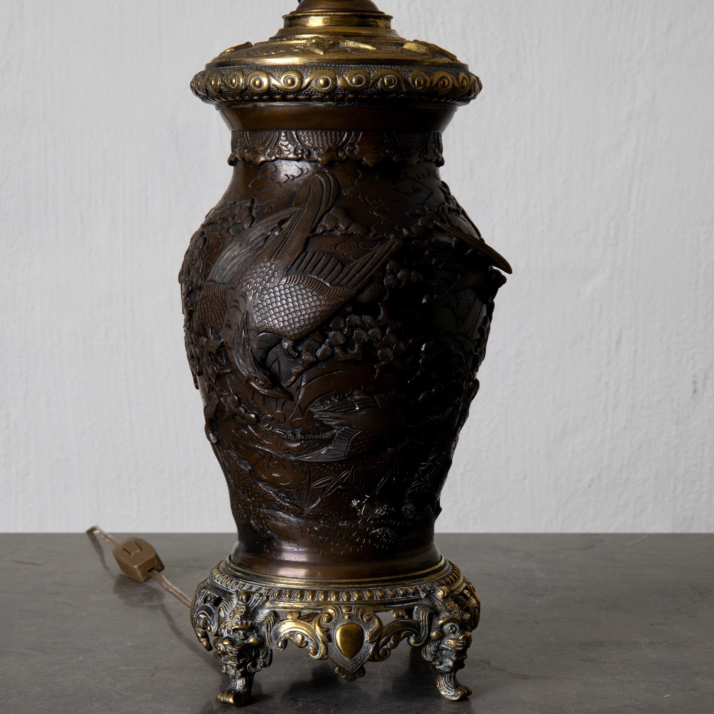 Baroque Lamp Table French Dark Bronze, France