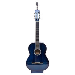 Lampentisch, klassische Gitarre, acoustic, blau, Ashton Vintage, Upcycled