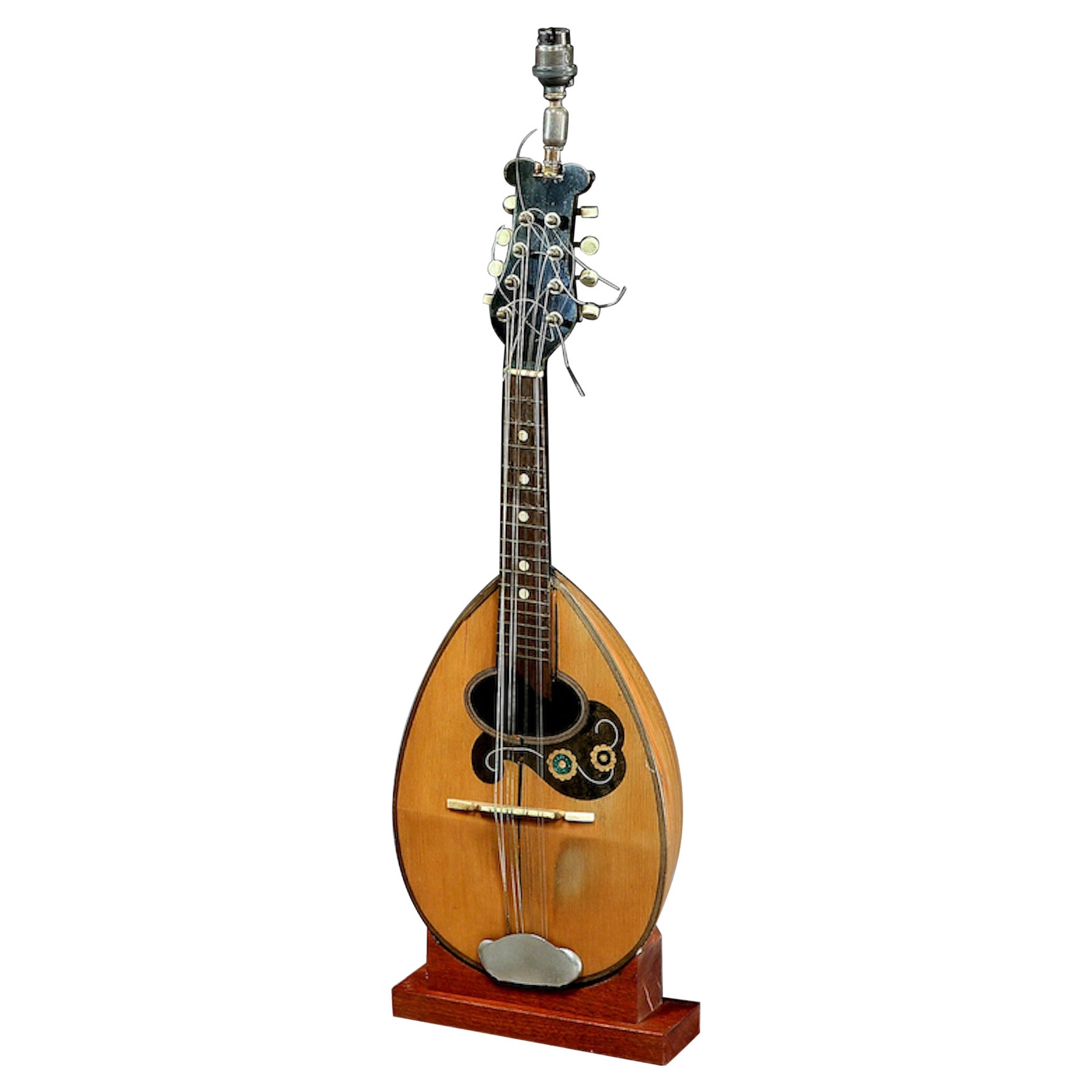 Lamp Table Mandolin Francesco Perretti & Figli, Napoli Early-20 Century For Sale