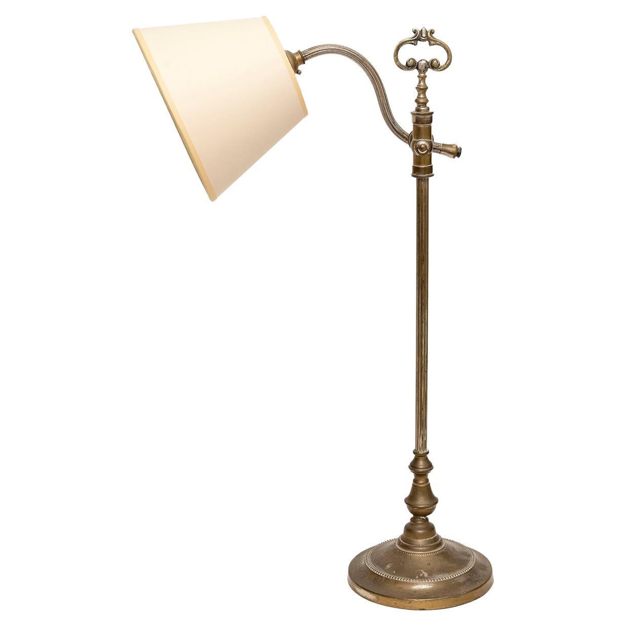Lamp Table Reading Brass French For Sale